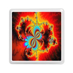 Crazy Mandelbrot Fractal Red Yellow Turquoise Memory Card Reader (square)  by EDDArt