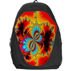 Crazy Mandelbrot Fractal Red Yellow Turquoise Backpack Bag by EDDArt