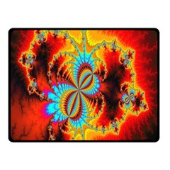 Crazy Mandelbrot Fractal Red Yellow Turquoise Double Sided Fleece Blanket (small)  by EDDArt