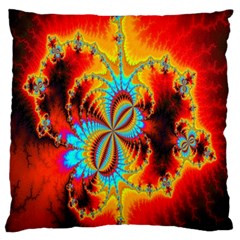 Crazy Mandelbrot Fractal Red Yellow Turquoise Standard Flano Cushion Case (one Side) by EDDArt