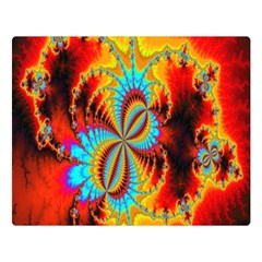 Crazy Mandelbrot Fractal Red Yellow Turquoise Double Sided Flano Blanket (large)  by EDDArt