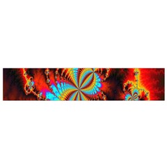 Crazy Mandelbrot Fractal Red Yellow Turquoise Flano Scarf (small) by EDDArt