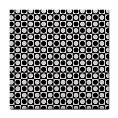 Modern Dots In Squares Mosaic Black White Tile Coasters by EDDArt