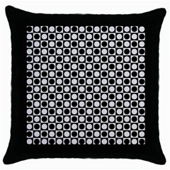 Modern Dots In Squares Mosaic Black White Throw Pillow Case (black) by EDDArt