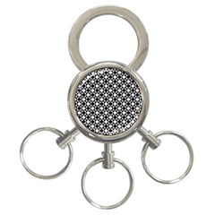 Modern Dots In Squares Mosaic Black White 3-ring Key Chains by EDDArt