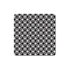 Modern Dots In Squares Mosaic Black White Square Magnet by EDDArt