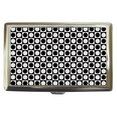 Modern Dots In Squares Mosaic Black White Cigarette Money Cases by EDDArt