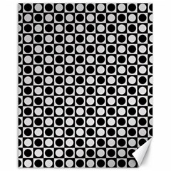 Modern Dots In Squares Mosaic Black White Canvas 16  X 20   by EDDArt