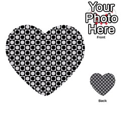 Modern Dots In Squares Mosaic Black White Multi-purpose Cards (heart) 