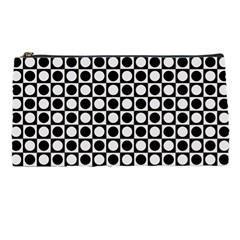 Modern Dots In Squares Mosaic Black White Pencil Cases by EDDArt