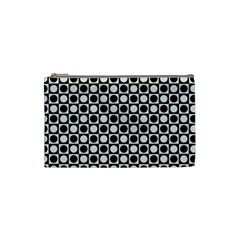 Modern Dots In Squares Mosaic Black White Cosmetic Bag (small)  by EDDArt