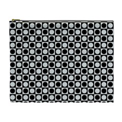 Modern Dots In Squares Mosaic Black White Cosmetic Bag (xl) by EDDArt