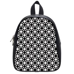 Modern Dots In Squares Mosaic Black White School Bags (small)  by EDDArt