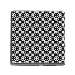 Modern Dots In Squares Mosaic Black White Memory Card Reader (square) by EDDArt