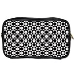 Modern Dots In Squares Mosaic Black White Toiletries Bags Front