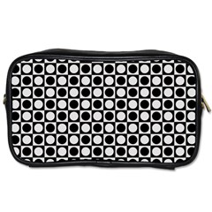 Modern Dots In Squares Mosaic Black White Toiletries Bags 2-side by EDDArt