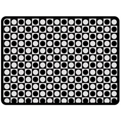 Modern Dots In Squares Mosaic Black White Fleece Blanket (large)  by EDDArt