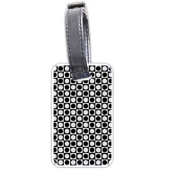 Modern Dots In Squares Mosaic Black White Luggage Tags (one Side)  by EDDArt