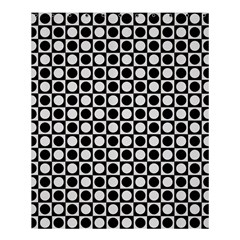 Modern Dots In Squares Mosaic Black White Shower Curtain 60  X 72  (medium)  by EDDArt