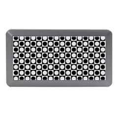 Modern Dots In Squares Mosaic Black White Memory Card Reader (mini)