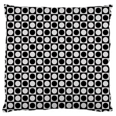 Modern Dots In Squares Mosaic Black White Large Cushion Case (one Side) by EDDArt