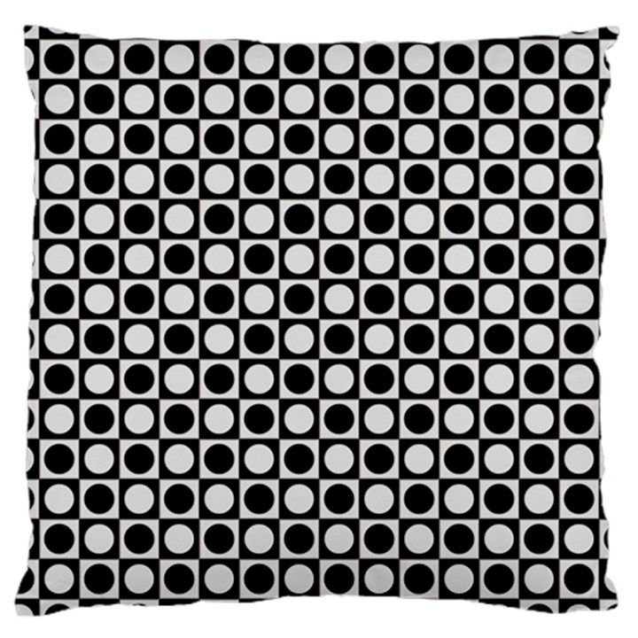 Modern Dots In Squares Mosaic Black White Large Cushion Case (One Side)