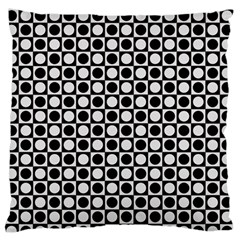 Modern Dots In Squares Mosaic Black White Large Flano Cushion Case (one Side)