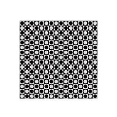 Modern Dots In Squares Mosaic Black White Satin Bandana Scarf by EDDArt