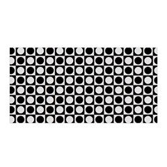 Modern Dots In Squares Mosaic Black White Satin Wrap by EDDArt