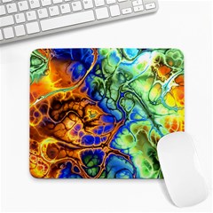 Abstract Fractal Batik Art Green Blue Brown Large Mousepads by EDDArt