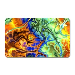 Abstract Fractal Batik Art Green Blue Brown Magnet (rectangular) by EDDArt