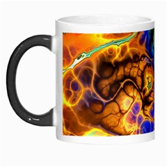 Abstract Fractal Batik Art Green Blue Brown Morph Mugs by EDDArt