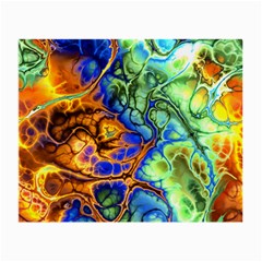 Abstract Fractal Batik Art Green Blue Brown Small Glasses Cloth by EDDArt