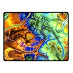 Abstract Fractal Batik Art Green Blue Brown Fleece Blanket (Small) 50 x40  Blanket Front