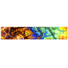 Abstract Fractal Batik Art Green Blue Brown Flano Scarf (large) by EDDArt