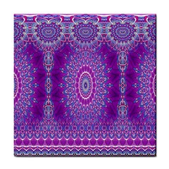 India Ornaments Mandala Pillar Blue Violet Tile Coasters by EDDArt