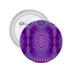 India Ornaments Mandala Pillar Blue Violet 2 25  Buttons by EDDArt