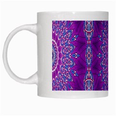 India Ornaments Mandala Pillar Blue Violet White Mugs by EDDArt