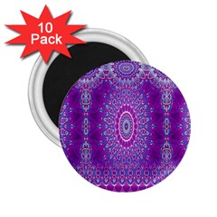 India Ornaments Mandala Pillar Blue Violet 2 25  Magnets (10 Pack)  by EDDArt