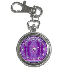 India Ornaments Mandala Pillar Blue Violet Key Chain Watches by EDDArt