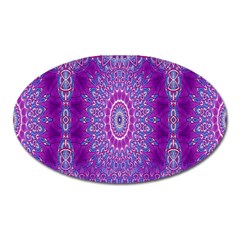 India Ornaments Mandala Pillar Blue Violet Oval Magnet by EDDArt