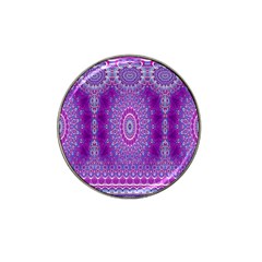 India Ornaments Mandala Pillar Blue Violet Hat Clip Ball Marker by EDDArt