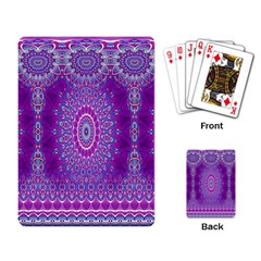 India Ornaments Mandala Pillar Blue Violet Playing Card