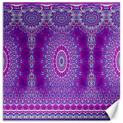 India Ornaments Mandala Pillar Blue Violet Canvas 12  X 12   by EDDArt