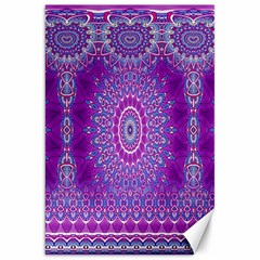 India Ornaments Mandala Pillar Blue Violet Canvas 20  X 30   by EDDArt