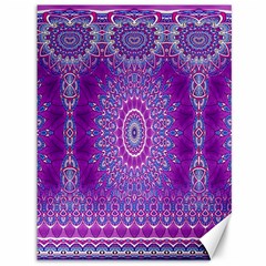 India Ornaments Mandala Pillar Blue Violet Canvas 36  X 48   by EDDArt