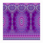 India Ornaments Mandala Pillar Blue Violet Medium Glasses Cloth Front