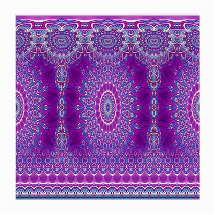 India Ornaments Mandala Pillar Blue Violet Medium Glasses Cloth