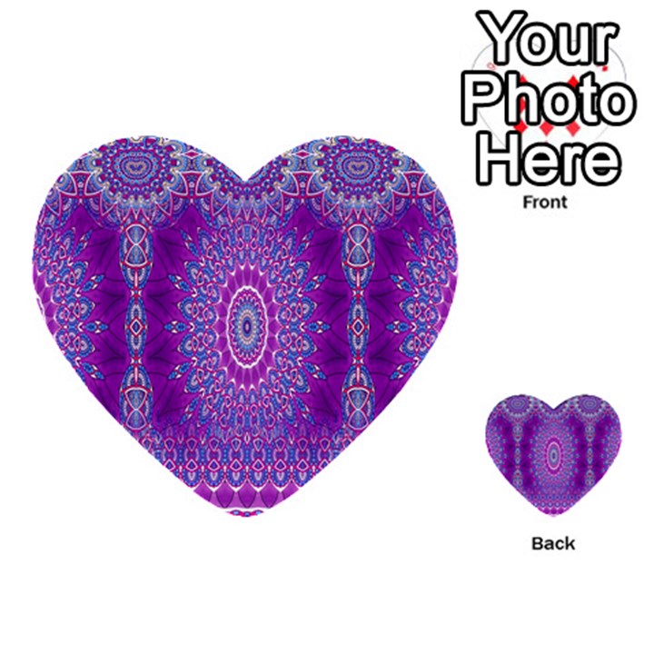 India Ornaments Mandala Pillar Blue Violet Multi-purpose Cards (Heart) 