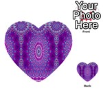 India Ornaments Mandala Pillar Blue Violet Multi-purpose Cards (Heart)  Back 1